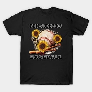 Awesome Baseball Name Philadelphia Proud Team Flowers T-Shirt